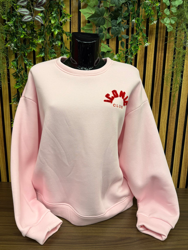 Sweater iconic club - Zacht roze