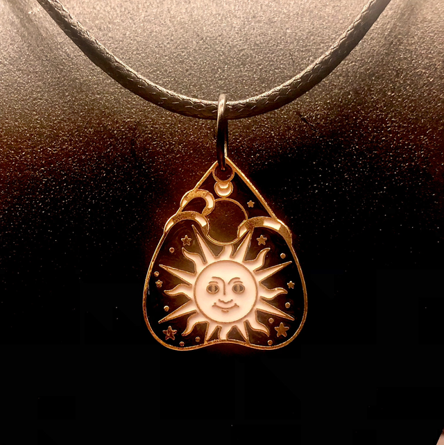 Planchette Necklace - Black Cord 