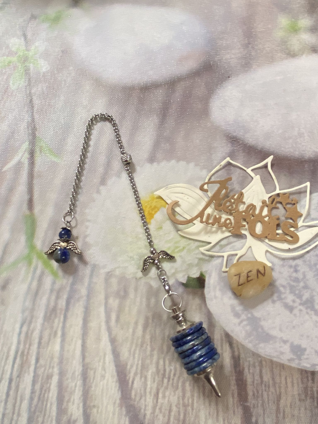 Pendule Disque "Ange" en Lapis Lazuli