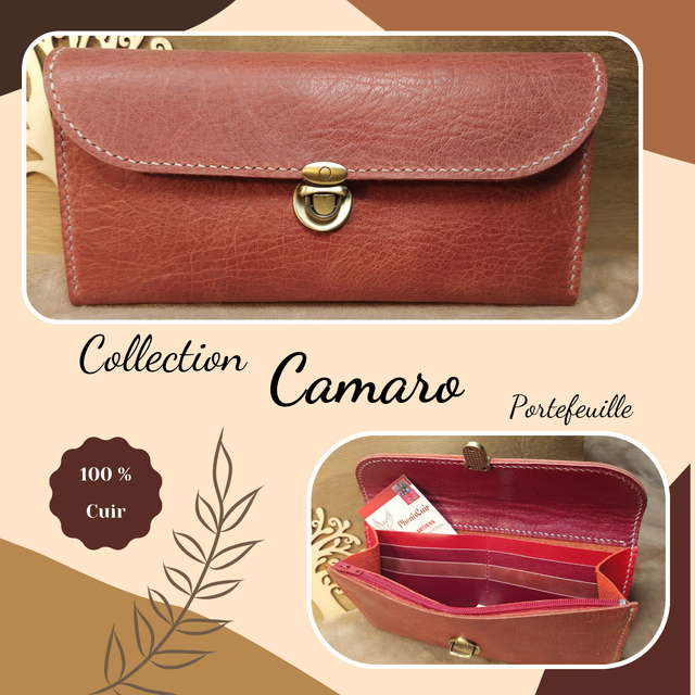 CAMARO portefeuille - Rouge grainé