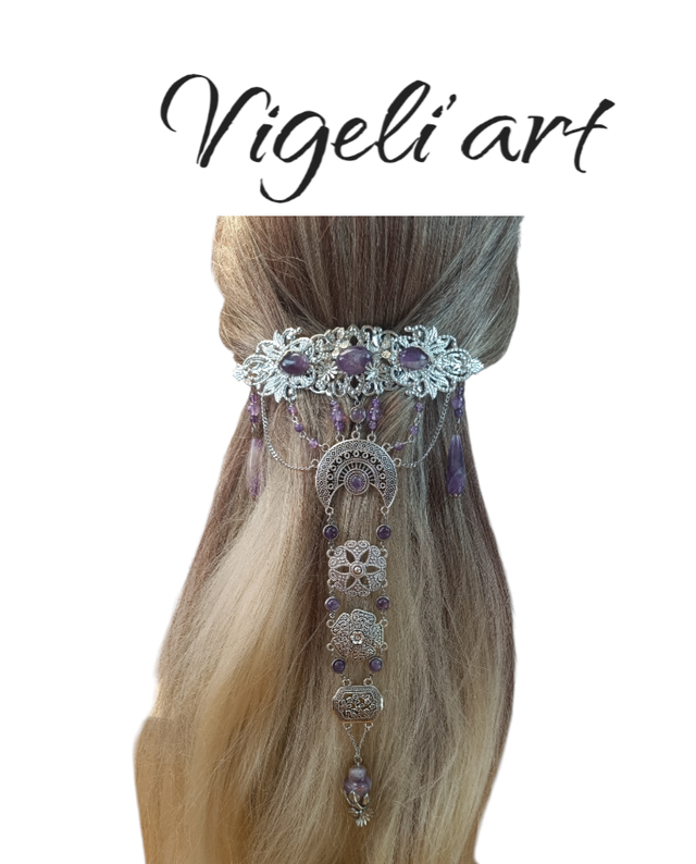 Barrette améthyste 25cm