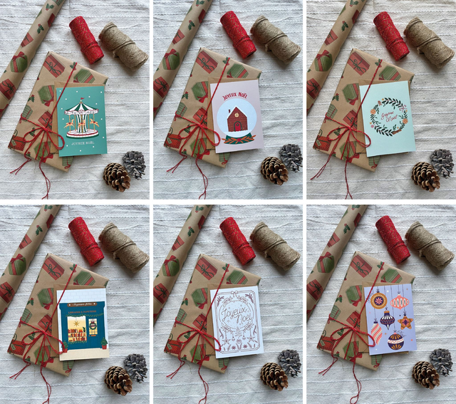 Noël - Lot de 6 cartes de voeux