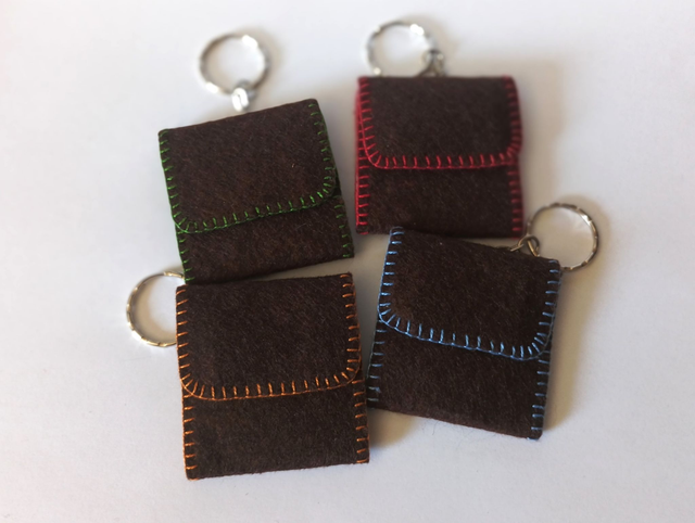 Llavero 3 en Raya Marrón Chocolate