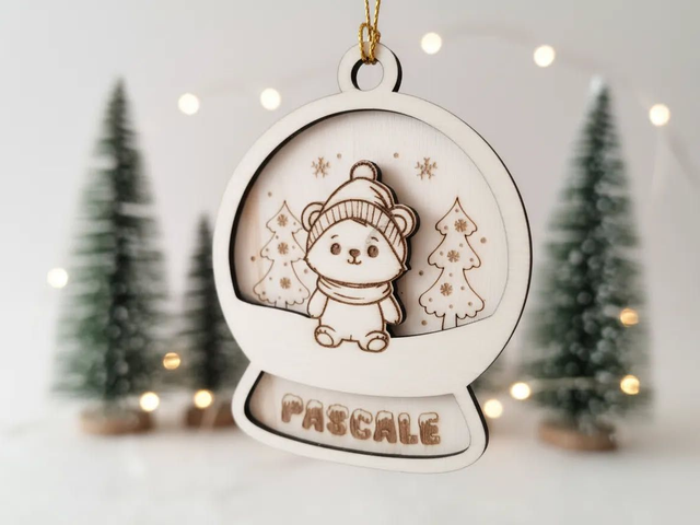 Ornement Boule de Neige "Ourson"