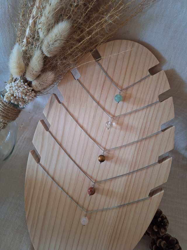 Collier 1 perle argenté