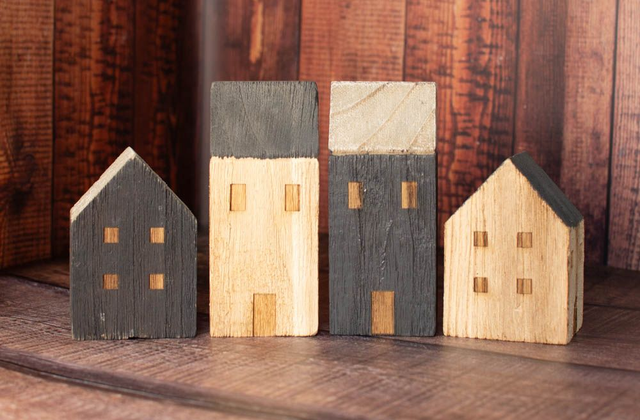 Wooden House Blocks