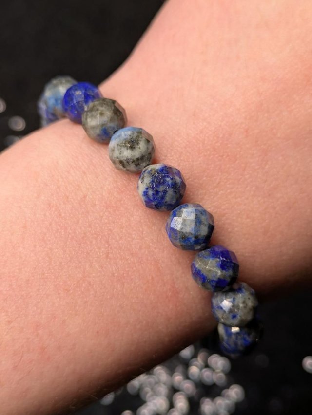 Bracelet lapis lazuli facettes 