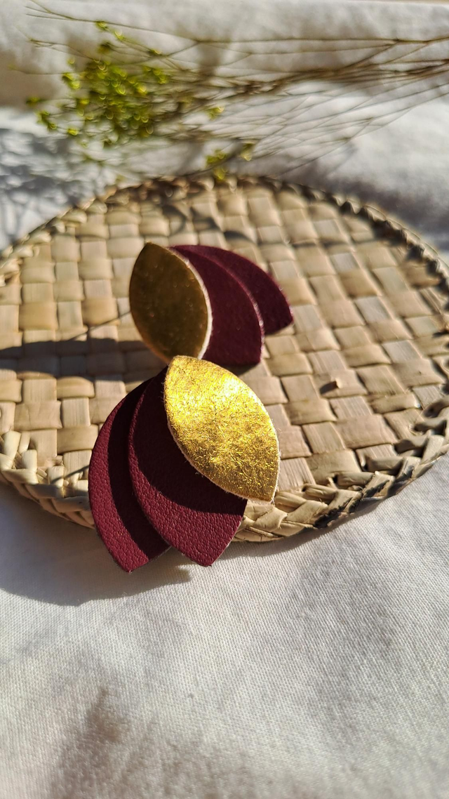 Boucles d'oreilles en matières végétales de pommes et ananas