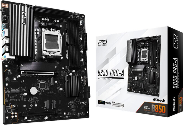 02.2.0129 – Scheda Madre ASRock B850 Pro‑A – ATX professionale nera con WiFi 7 per Ryzen 7000/8000/9000
