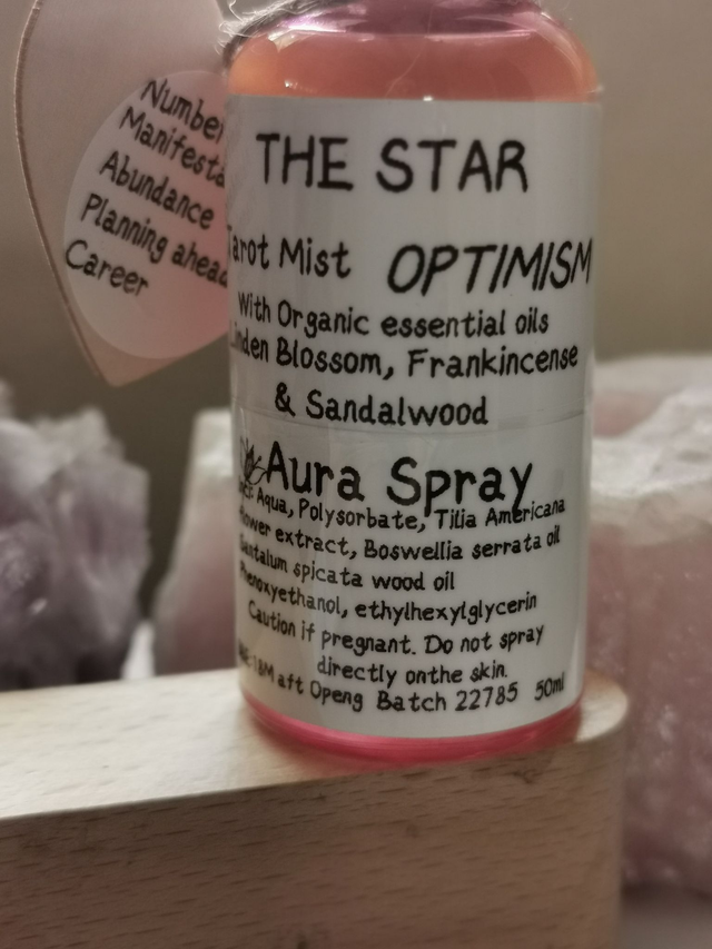 Aura Spray Tarot (THE STAR). 50ml. WITH FREE CRYSTAL