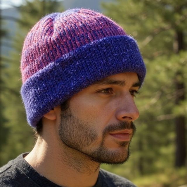 Soft Merino Wool Handmade Unisex Hat (Colour: Parma Violet)