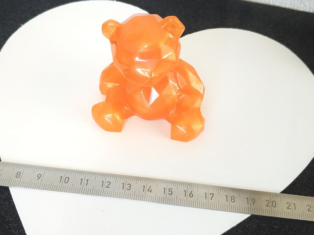 Déco ourson cristal orangé, couleur personnalisable