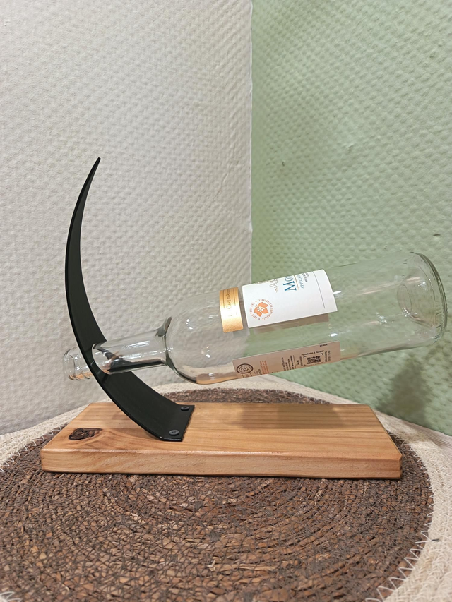 Porte bouteille bois et métal