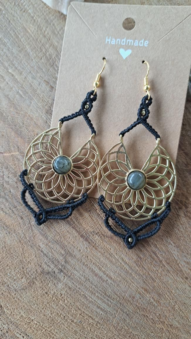 Boucles d'oreilles micro-macramé India