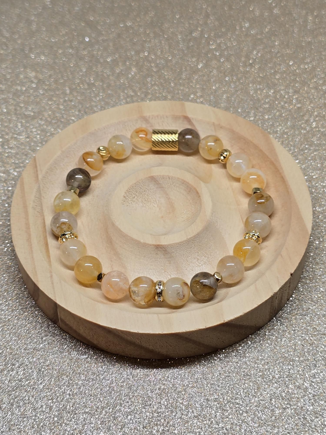 Bracelet Quartz Hématoïde jaune 0,8 cm