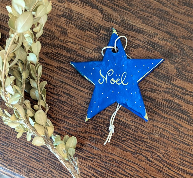 Boule de Noël - étoile bleue