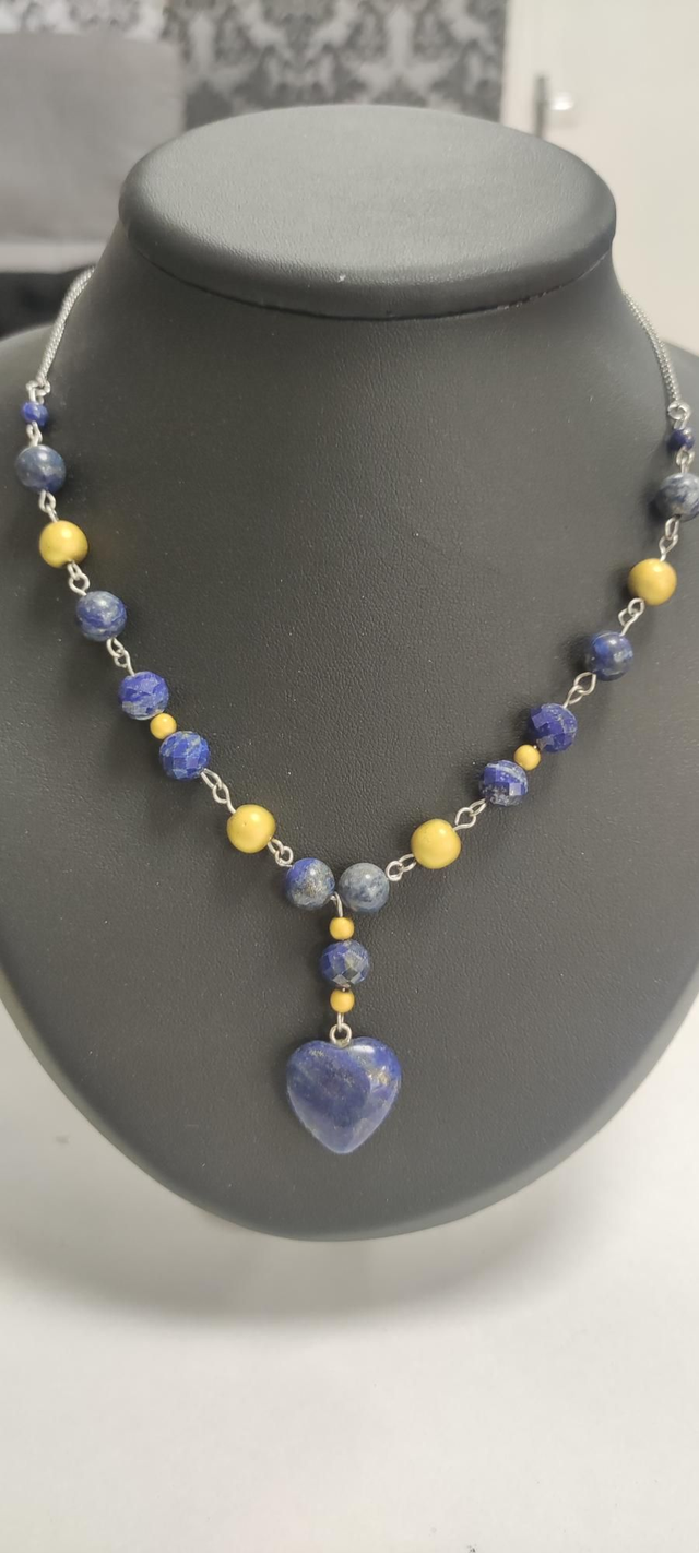 Collier coeur lapis lazuli 