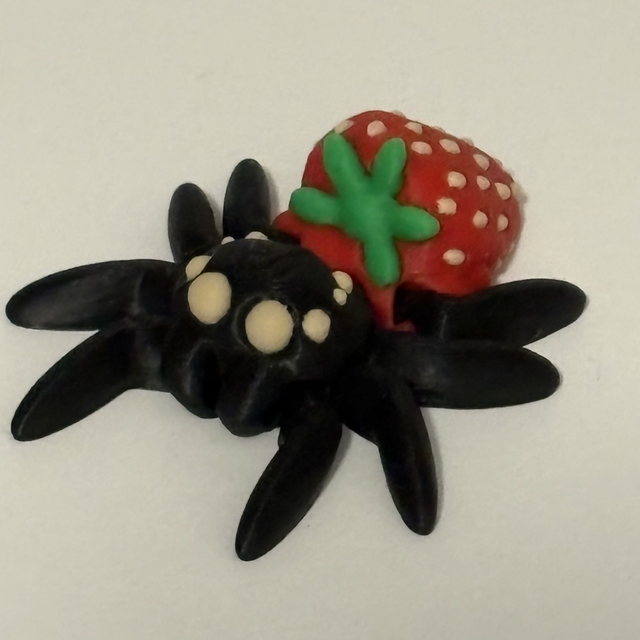 3D Printed Spider With Strawberry