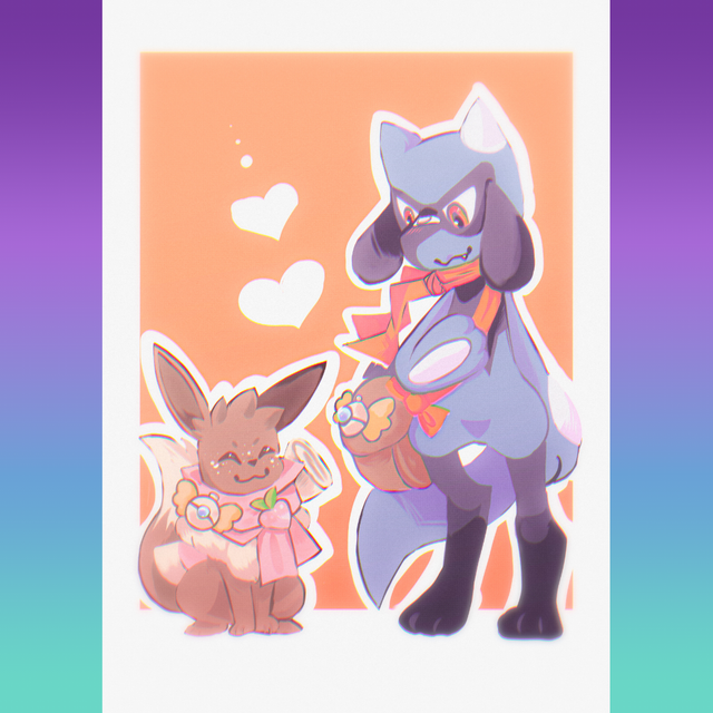 Pokemon Mistery Dungeon: Eevee and Riolu Print