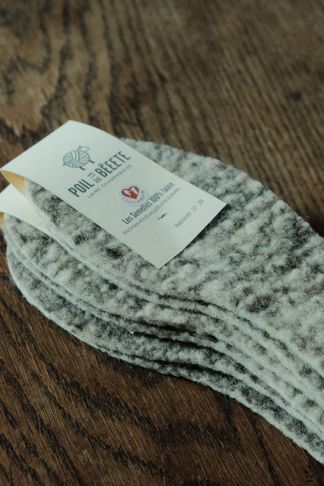 Semelles en feutre 100% laine de mouton