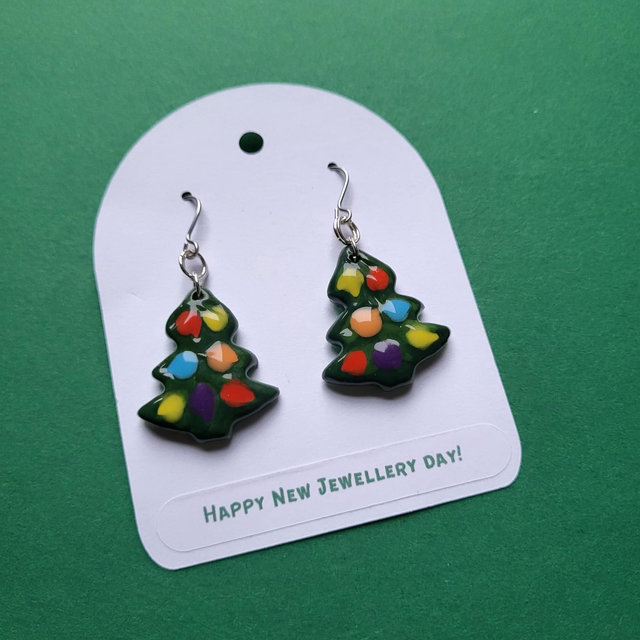 Christmas Tree Drop Earrings