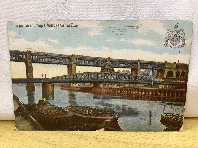 Newcastle on Tyne, High Level Bridge, Tyne &amp; Wear, Posted 1906 Caxton Series antique postcard. Our Ref No. R711 £2.50
