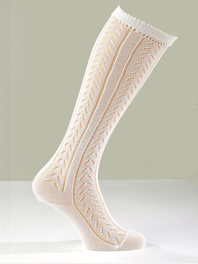 Damen Kniestrumpf Ajour - 3