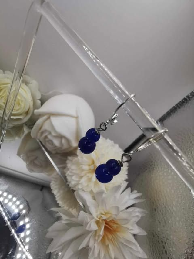 Boucles d’Oreilles en Argent 925 et Saphir Naturel