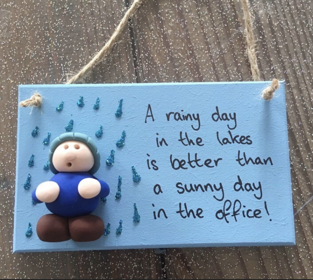 Rainy day plaque
