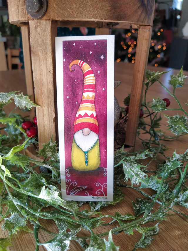 Marque Pages "Lutin violet", 5 x 15cm