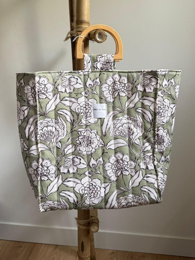 Sac cabas FLEUR/ VERT