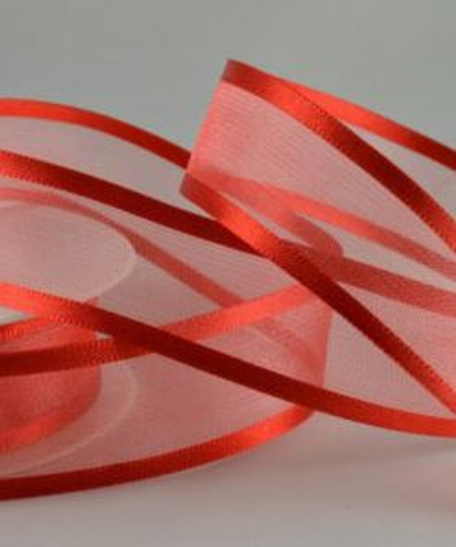 RB05 Red Satin Organza Ribbon 