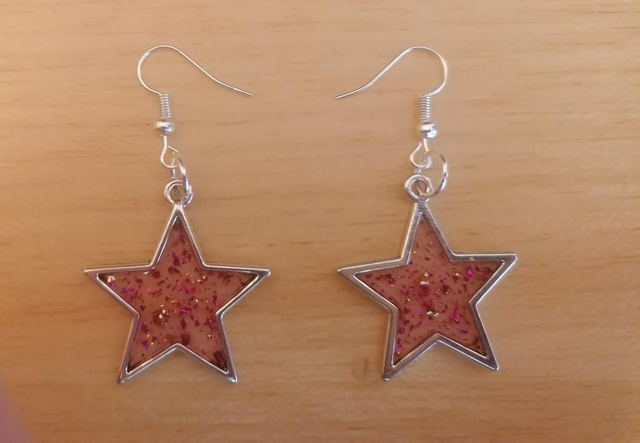 Boucles d&#039;oreilles en résine uv acier inoxydable 