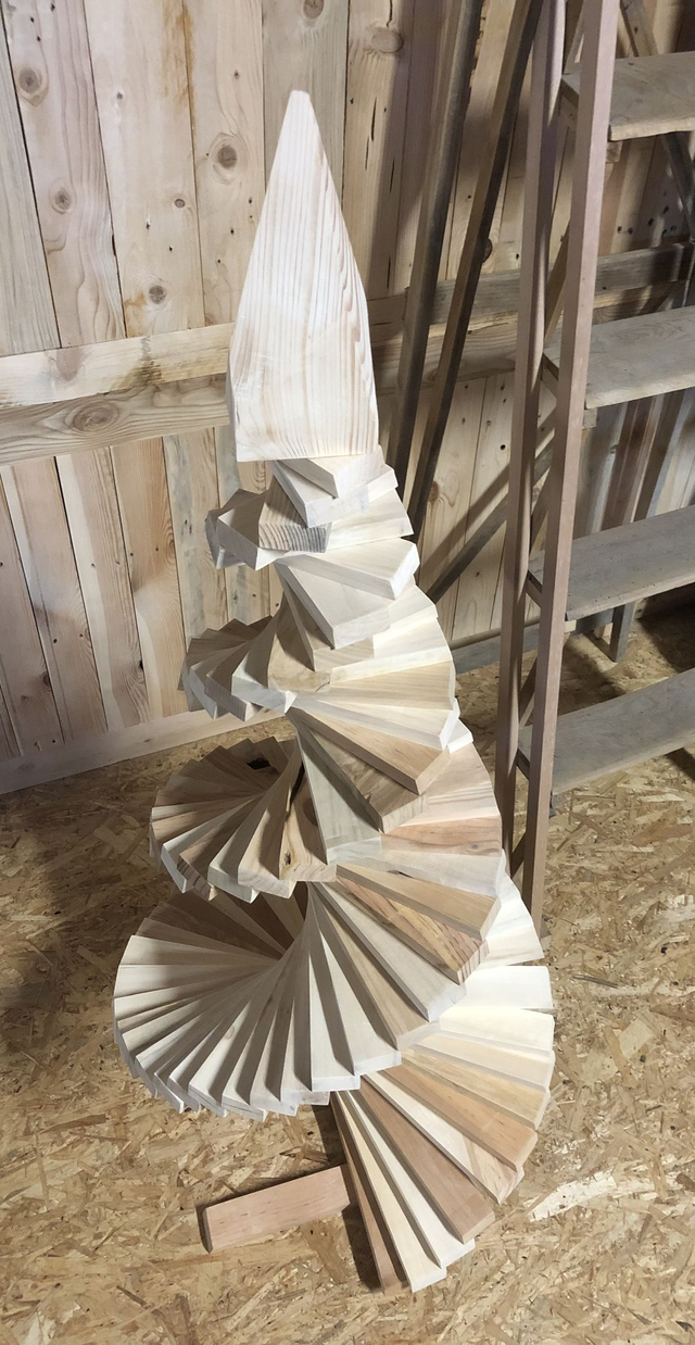 Sapin de 1 mètre en lames de peuplier / sycomore (sur commande)