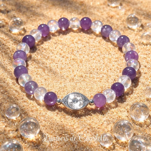 Bracelet "Améthyste" - Perle 6 mm - REF05