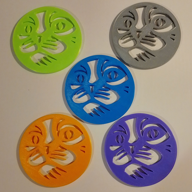 3D Printed Round Cat Coaster - Available in 7 Different Colours