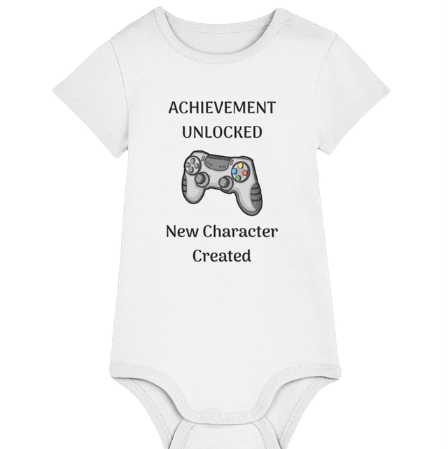 “Achievement Unlocked - New Character Created” Gamer Baby Grow
