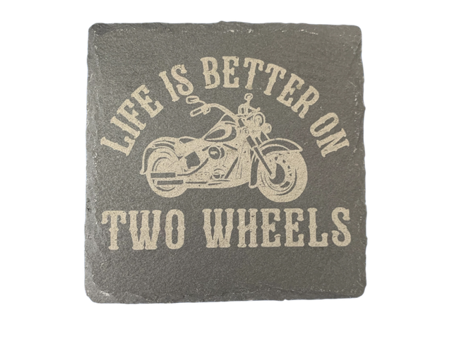 Life is Better On Two Wheels with bike Square Coaster