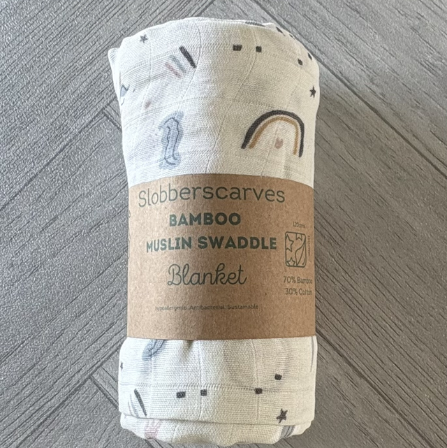 Unicorns & Rainbows Bamboo Muslin Swaddle Blanket 