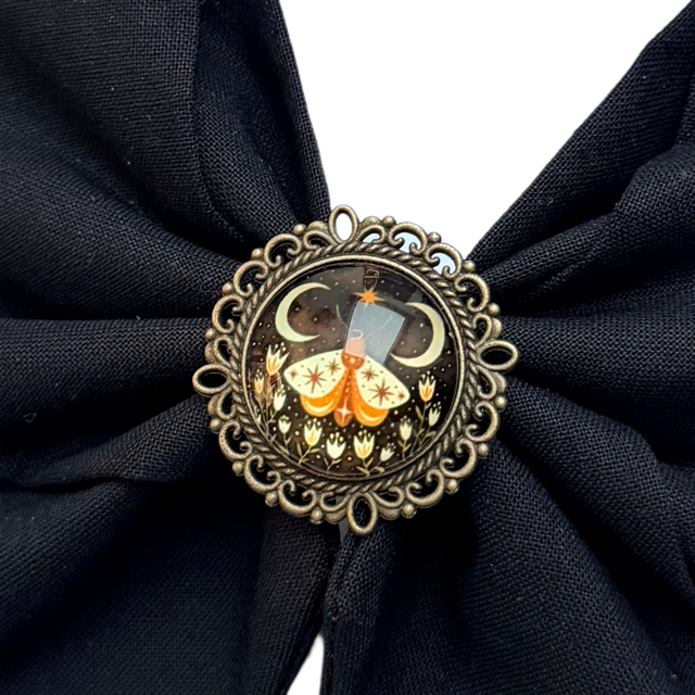 Barrette à cheveux - Papillon nocturne