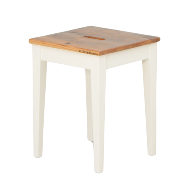 UNIK Altholz Hocker kittweiß 