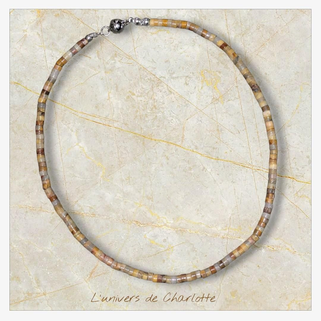 Collier "Agate crazy lace" heichi CH-8