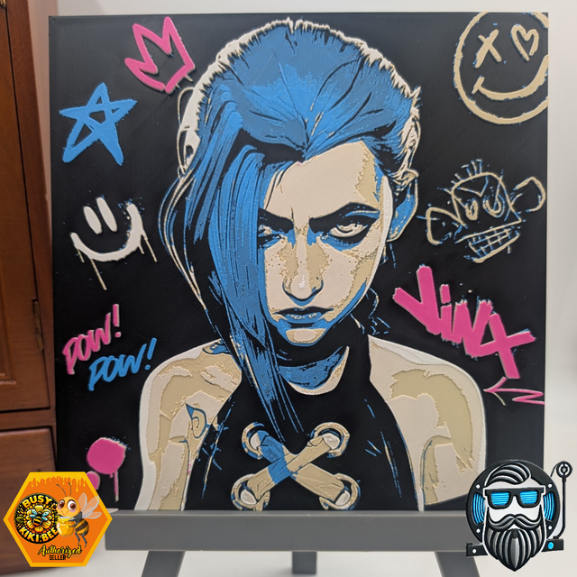 Tableau décoratif 3D Street Art – Portrait urbain Hueforge 200x200 mm