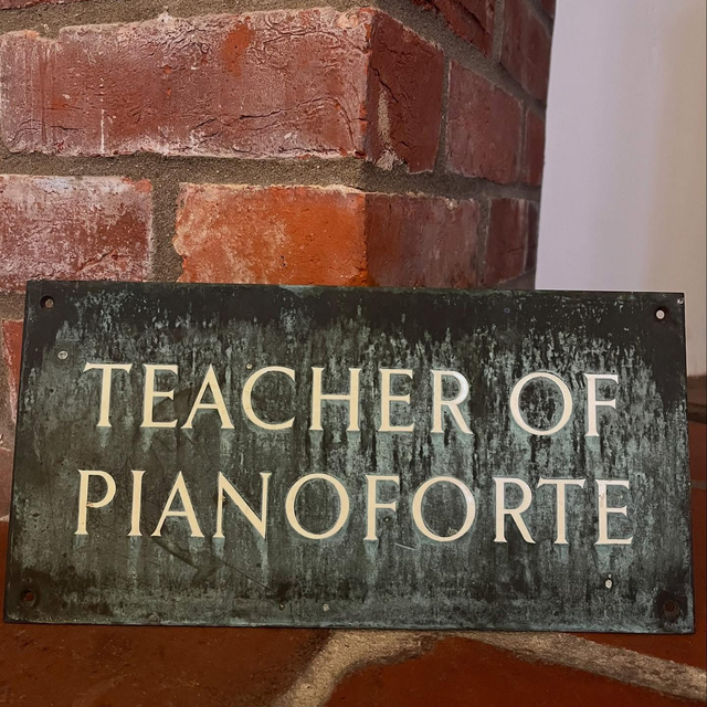 1940’s/ 50’s “Teacher Of Pianoforte” Brass Plaque/ Sign