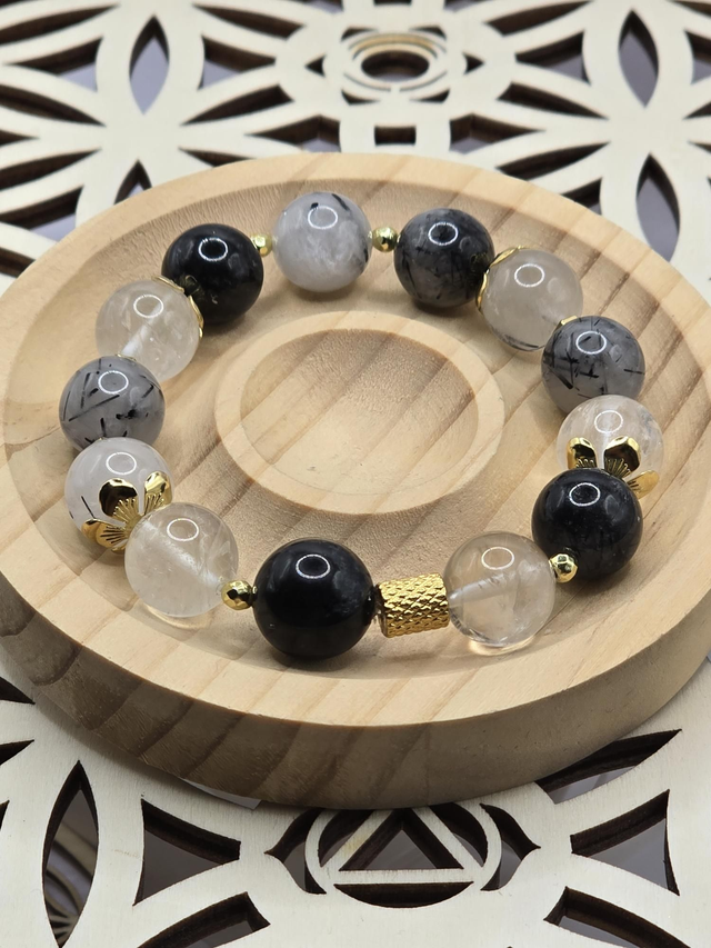 Bracelet Quartz Tourmaline XL 1,2 cm 