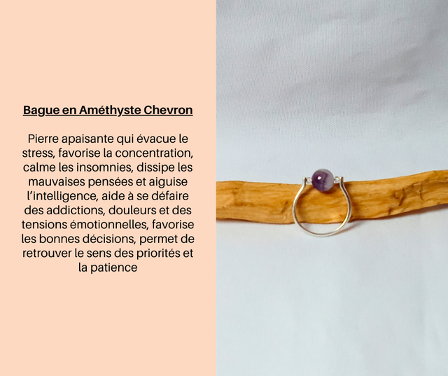 12- Bague en Améthyste Chevron