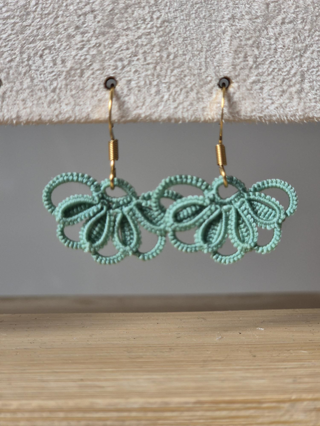 Boucles d'oreille en dentelle Ophélie - sans perles