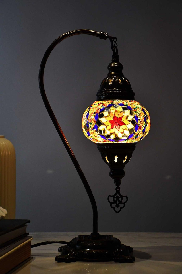 Medium Mosaic Swanneck Table Lamp