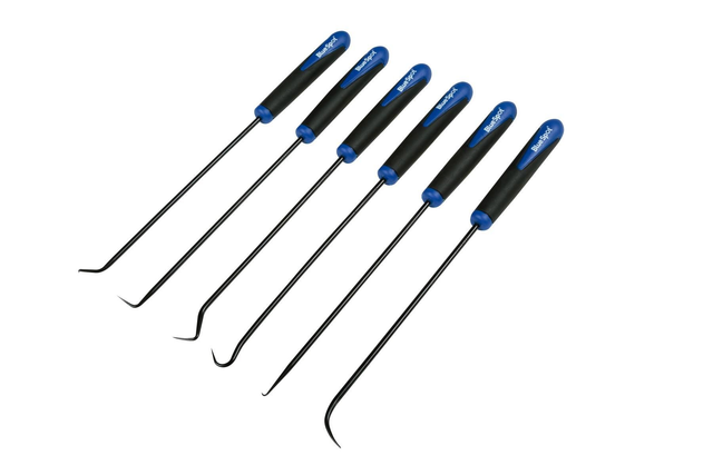 BlueSpot 6pc Long Reach Pick And Hook Probe Set O Ring Seal Remover Tool