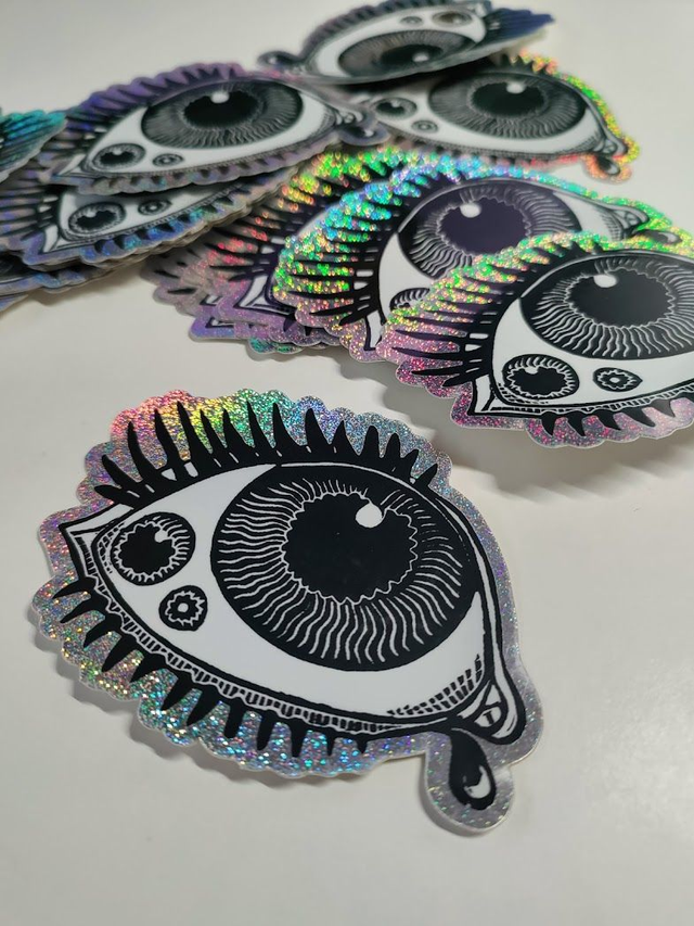 lot de deux stickers "oeil" simple+ triple